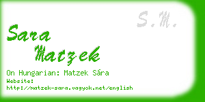 sara matzek business card